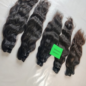 100% Raw Unprocessed Virgin Cuticle Aligned Indian Loose Wave Wavy <b>Bundles</b> Remy Human Hair Extensions Fusion Machine Double Weft - Product Image 5