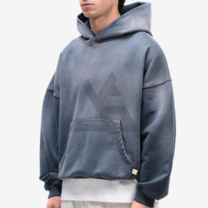 Sudadera con Capucha Unisex, Lavado Ácido, Diseño Desgastado y Decolorado por el Sol, Logotipo Personalizado Bordado, Térmica, 100% Algodón, Invierno, Alta Calidad - Product Image 3