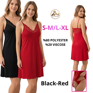 Chemise de nuit en satin pour femme, sexy, en dentelle, taille élastique, tricotée, sans manches, pour le sommeil - Product Image 1