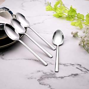 Juego de Cucharas de Acero Inoxidable de Diseño Moderno Sleekline, 4 Utensilios Ecológicos Aptos para Lavavajillas para Degustación en Cocina y Fiestas, Acabado Espejo 10ml - Product Image 6