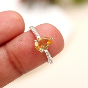 Vente en gros de bagues en argent sterling massif 925 faites à la main avec citrine naturelle bijoux fins pour femmes - Product Image 2