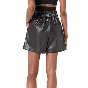 Pure <b>Leather</b> 100% <b>Leather</b> Plain <b>Women</b> <b>Shorts</b> Jogger Gym Workout <b>Women</b> Mesh <b>Shorts</b> <b>Leather</b> OEM Custom Blank - Product Image 3