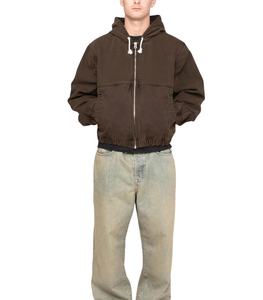 Chaqueta de trabajo con capucha lavada de lona resistente para hombre al por mayor de buena calidad, chaqueta de trabajo con forro acolchado 100% para hombre - Product Image 4