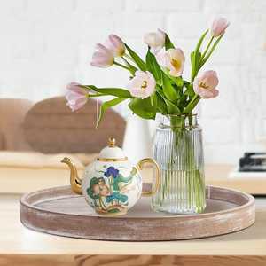 ถาดไม้มะม่วงเนื้อแข็งทรงกลมสำหรับตกแต่งโต๊ะกาแฟและเสิร์ฟเครื่องดื่มในบ้านในห้องครัว - Product Image 3