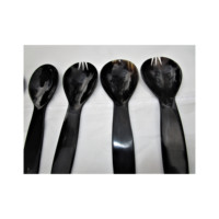 Ensembles de Couverts Élégants en Corne de Buffle de la Collection 2 Frères pour Restaurants – Ensembles de Service à Salade en Corne Naturelle Écologique Courts