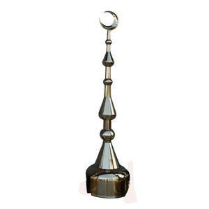 Minarets en laiton faits à la main de haute qualité artisanat arabe de Style religieux avec belle décoration en métal fini nickel - Product Image 3