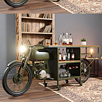 Chariot de bar industriel en métal style antique multifonctionnel pour salon SUREN SPACE SS3587