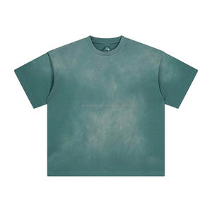 100% Cotton Custom Tshirt logo Streetwear Acid Wash Drop Shoulder Vintage High Quality <b>Blank</b> Men's Heavy <b>Weight</b> Printed T-shirts - Product Image 2