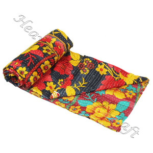 Colcha Kantha Gudari, Colcha Kantha Gudari, Venta al por Mayor, Proveedor de Oro, GD1053, Colcha Kantha Hecha a Mano, Algodón Estampado Indio - Product Image 1