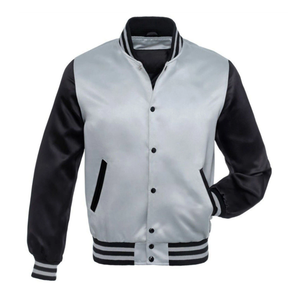 OEM de alta calidad parche bordado hombres Universidad personalizado béisbol bombardero Letterman Crop cuero manga más tamaño Varsity chaqueta - Product Image 2