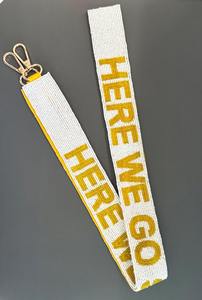 Customizable Golden and <b>Black</b> Seed Beaded <b>Lanyard</b> New Style Game Day Strap Bag/Belt Made in India for Wedding and New Year Use - Product Image 3