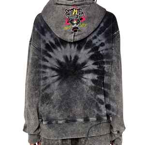 Sweat-shirts à capuche surdimensionnés en coton 100% avec logo personnalisé en gros, lavage à l'acide lourd, imprimés pour hommes - Product Image 6