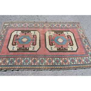 Alfombra vintage de 4.4x7 pies, alfombra turca con motivos de plantas y árboles rojos - Product Image 3