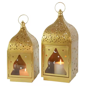 โคมไฟโลหะกลวงสำหรับประดิษฐ์ทำจากโลหะตะวันออกกลางโคมไฟสำหรับตกแต่งเทศกาลรอมฎอนของโมร็อกโก - Product Image 3