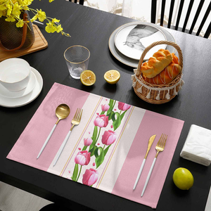 ที่มีคุณภาพสูงรับประทานอาหาร100% ผ้าฝ้ายอินทรีย์ GOTS ใบรับรองโลโก้ที่กำหนดเองร้อนขายจานที่ดีที่สุดอินเดียส่งออกตารางเสื่อตกแต่ง - Product Image 4