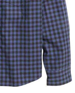 Camisa de Hombre a Cuadros Azul y Negro Personalizada por el Fabricante, Manga Larga, Cuello con Botones, Camisa Informal de Franela de Algodón a Cuadros para Uso Diario - Product Image 6