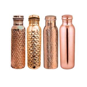 BOUTEILLE D'EAU AYURVEDIQUE 950 ML avec LAQUE SIPPER 100% CUIVRE FAIT MAIN - Product Image 1