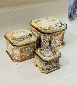 Joyero de madera hecho a mano estilo Rajsthani de tamaño personalizado, diseño Floral rectangular, almacenamiento a granel de la mejor calidad para joyería - Product Image 1