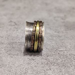 Infinity Spinner Band Bohème Bague En Argent Sterling 925 Anneau De Pouce Pour Femmes Bijoux Faits À La Main Noël Anxiété Hommes Spinner Anneau - Product Image 4