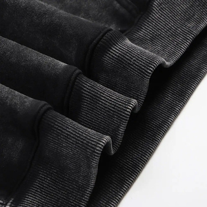 Sweat-shirts à capuche pour homme en coton noir délavé à l'acide, coupe régulière, haute qualité, sur mesure, entièrement personnalisables - Product Image 4