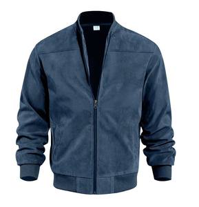 Veste en cuir d'hiver à prix de gros, logo américain, col montant, coupe-vent, décontractée, fermeture éclair, impression personnalisée, chauffante - Product Image 2