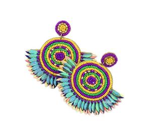 Luisiana Mardi Gras bordado de alta calidad cuentas de vidrio pendiente tamaño personalizado estilo de moda de mujer para regalo de fiesta de boda - Product Image 5