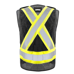 <b>Top</b> Quality Design 5 Points <b>Black</b> <b>Summer</b> Mesh Canada Reflective Construction Safety Vest - Product Image 3