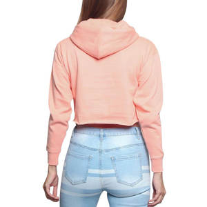 Custom streetwear 600 GSM crop top Sudadera con capucha de manga larga de algodón poliéster pullover liso teñido recortado sudaderas con capucha para las mujeres - Product Image 6