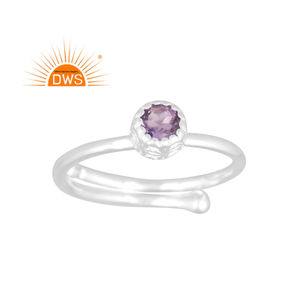 Meilleure qualité 925 argent sterling fin naturel rose améthyste pierre précieuse bague empilable fabricant de bijoux personnalisés - Product Image 1