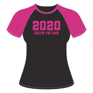 100 di cotone nero Delta Psi Rho Sorority Raglan manica T-Shirt fondazione anno 2020 vita greca abbigliamento comodo Casual T-Shirt - Product Image 2