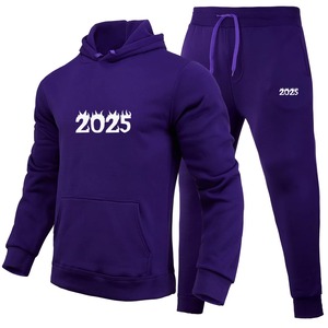 Conjunto de chándal de invierno de peso pesado para hombre con capucha sólida ecológica de alta calidad, ropa deportiva con logotipo personalizado - Product Image 1