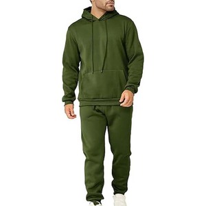 100% coton polaire haute qualité plaine vierge survêtements à capuche et survêtement 2 pièces ensembles pour hommes avec logo personnalisé couleur Design - Product Image 4