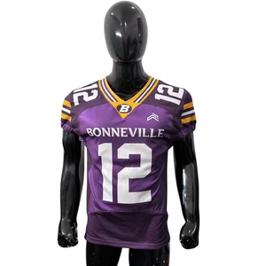 Camisetas de fútbol americano personalizadas OEM ODM para jóvenes y adultos, ropa de equipo con nombre y número, ropa deportiva con panel de malla - Product Image 4