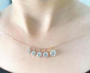 Pendentif rond en moissanite en argent sterling, collier personnalisé effet diamant pour femme, bijoux élégants en pierre blanche, tendance - Product Image 1