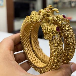 Classic High Quality Gold Plated Openable Two <b>Set</b> Of <b>Bangles</b> Wedding And Functions Occasions Wear Collection Women And Girls - Product Image 1