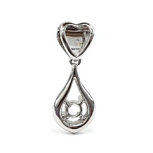 Prix usine bijoux fins brillant de haute qualité 18k or blanc véritable diamant rond brillant coupe classique Semi montage pendentif cadeau - Product Image 3