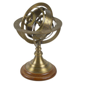 Globo de plata brillante con vajilla de Metal de fábrica, esfera armilar, laboratorio de oficina interior y diseños escolares, globo de Metal antiguo - Product Image 4