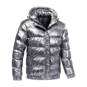 แจ็กเก็ตขนปุยแวววาวสไตล์สตรีทสำหรับผู้ชายและผู้หญิงปกตั้งดีไซน์ล่าสุด - Product Image 2