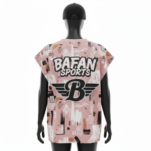 Camiseta de Baloncesto para Mujer, Ligera, Transpirable, de Malla de Poliéster de 145 GSM, Diseño Abstracto Rosa, Sublimación, Logotipo Personalizado, Algodón - Product Image 2