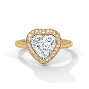 2.0ct Heart Cut CZ Halo <b>Solitaire</b> <b>Ring</b> 925 Sterling <b>Silver</b> Engagement Band - Product Image 1