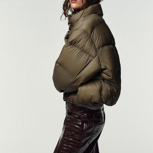 Veste bouffante col haut et manches longues avec poches avant/doublure intérieure en polaire veste à col zippé avec capuche réglable 2026 - Product Image 5