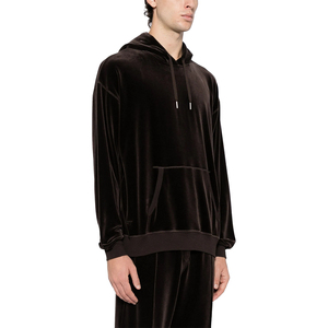 Nouveau modèle Sweats à capuche en velours surdimensionné pour homme 300 g/m² Pull léger anti-rides Sweats à capuche en velours uni pour adulte - Product Image 4