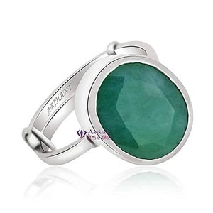 NOVAMART Fine Fine 925 Silver <b>Adjustable</b> <b>Ring</b> with 4.25-11.25 Ratti Emerald/Panna Gemstones Wholesale Export - Product Image 1