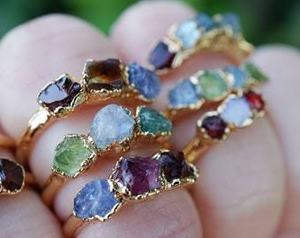 Brass Metal Mix Raw Electro-Plated 6-8mm Prong Set Gemstone <b>Ring</b> Vintage Wedding Party Jewelry Gift IGI-Certified Engagement - Product Image 5