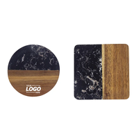 AZ ENTERPRISES AZE-356i Posavasos de Resina de Madera Natural Sólida, Rectangulares, con Acabado Epoxi Pulido a Mano, Resistentes al Agua y Duraderos