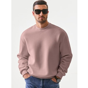 เสื้อพูลโอเวอร์ผู้ชายคอกลมสีพื้นทรงหลวมแขนยาว สวมใส่สบาย พิมพ์ลายได้ตามสั่ง สำหรับตลาดส่งออก - Product Image 3