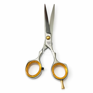 กรรไกรตัดผมสแตนเลสระดับมืออาชีพ แหวนนิ้วสีทอง ใบมีดคมกริบ สำหรับร้านเสริมสวยและร้านตัดผม - Product Image 6