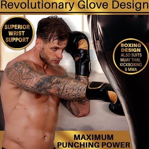 Haga su propia marca con la fabricación profesional de Rukhmal Sports Guantes de boxeo negros de cuero de vaca personalizados para hombres - Product Image 5