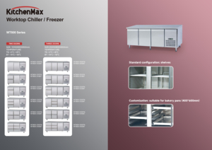 KitchenMax Comptoir de préparation de table réfrigéré pour congélateur en acier inoxydable pour restaurant, cuisine et service alimentaire - Product Image 3