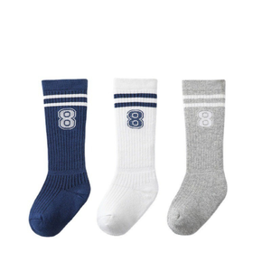 Cotton Kids Crew <b>Socks</b> with Number Design Soft Stretchy Custom Logo Available for School Sports or Daily Wear Wholesale - Product Image 2